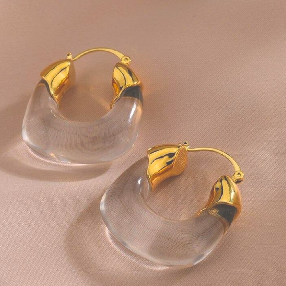 Claire geometric resin drop earrings